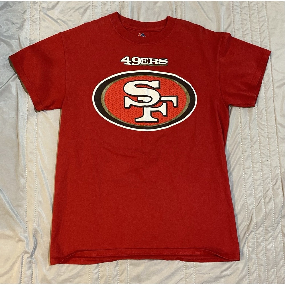 San‎ Francisco SF 49ers NFL Majestic  Scarlet Mens T-Shirt Sz Small